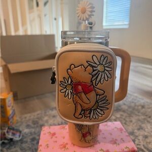 Disney Parks Winnie the Pooh Tumbler with Zipper pouch New